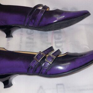 John Fluevog Tanya (?) purple kitten heels 11